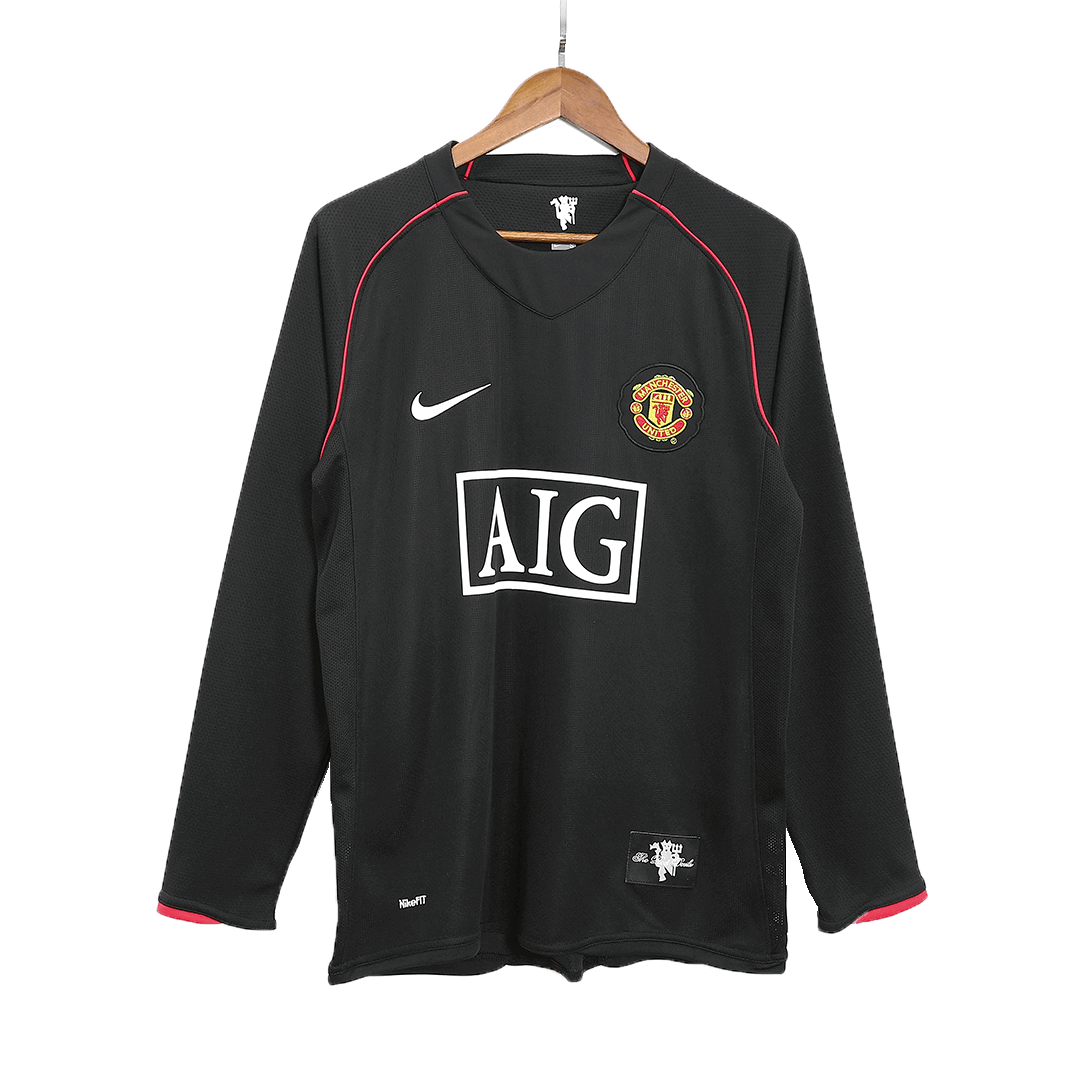 Camiseta de fútbol retro RONALDO #7 2007/08 Manchester United de visitante de manga larga
