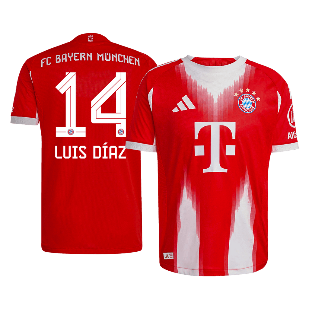 Soccer Kits Authentic LUIS DÍAZ #14 Bayern Munich Home Soccer Jersey 2025/26 Red