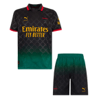 Soccer Kits AC Milan Fourth Away Soccer Jersey Kit(Jersey+Shorts) 2024/25 Green&Black