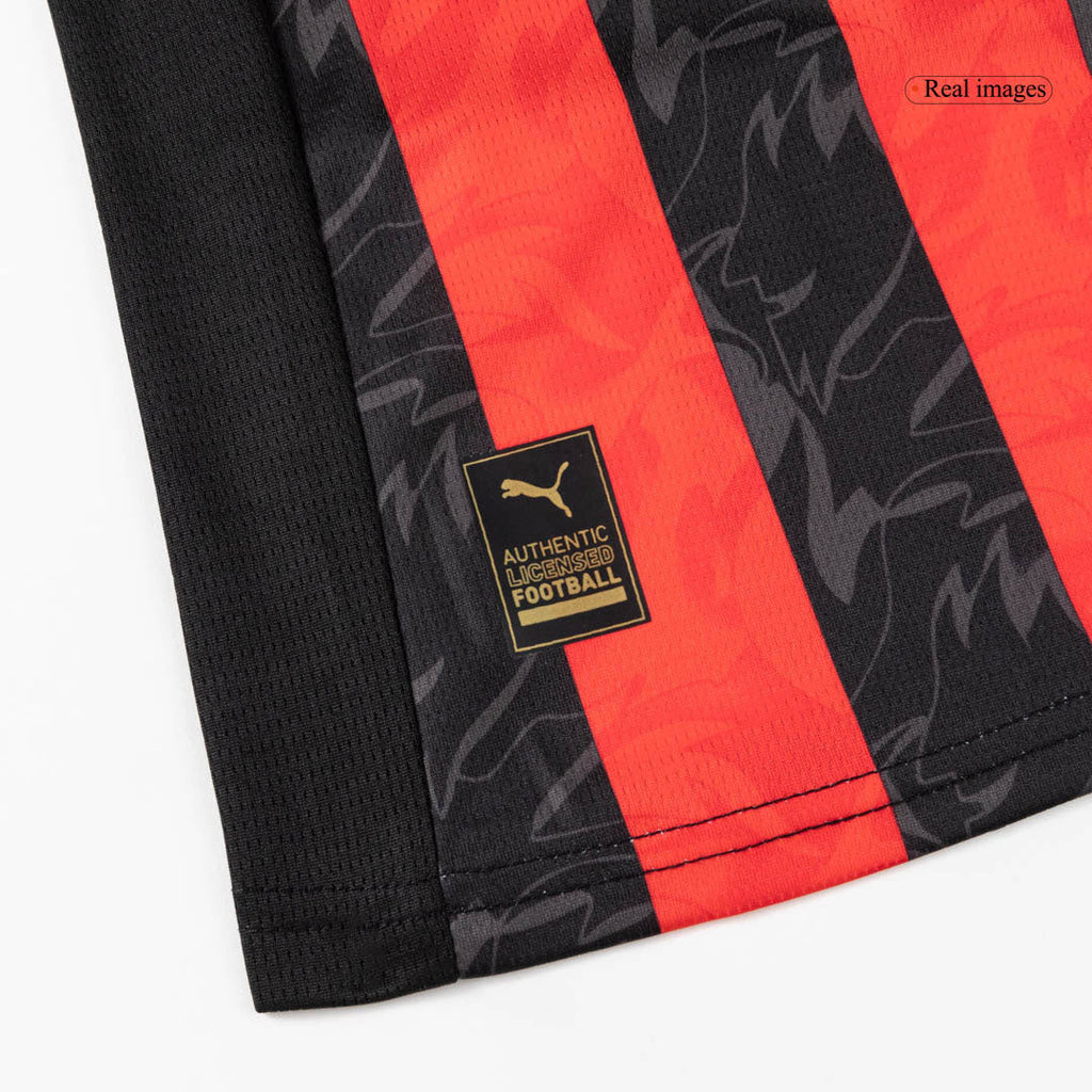 Maillot de football domicile AC Milan pour enfant (maillot, short, chaussettes) 2025/26 rouge et noir