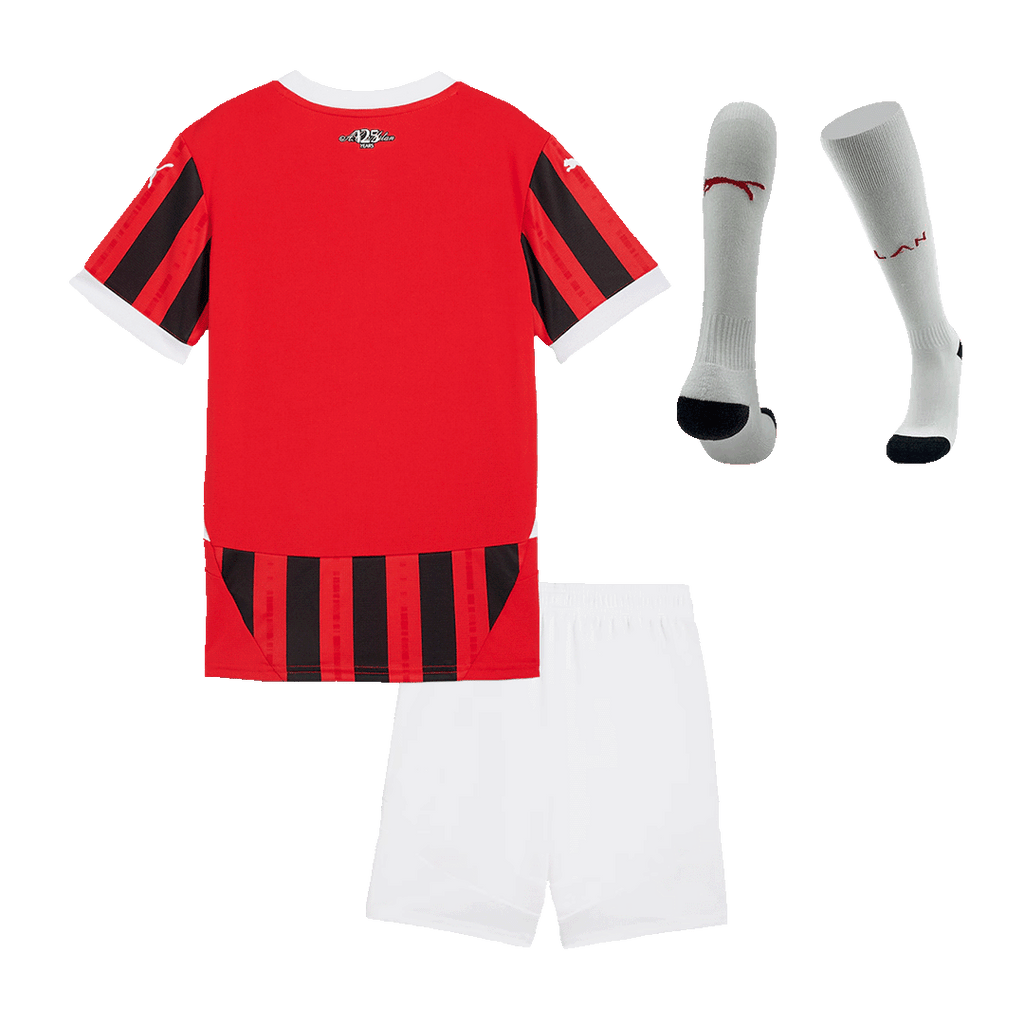 Kit de fútbol para niños: Camiseta de local del AC Milan (camiseta, pantalones cortos y calcetines) 2024/25