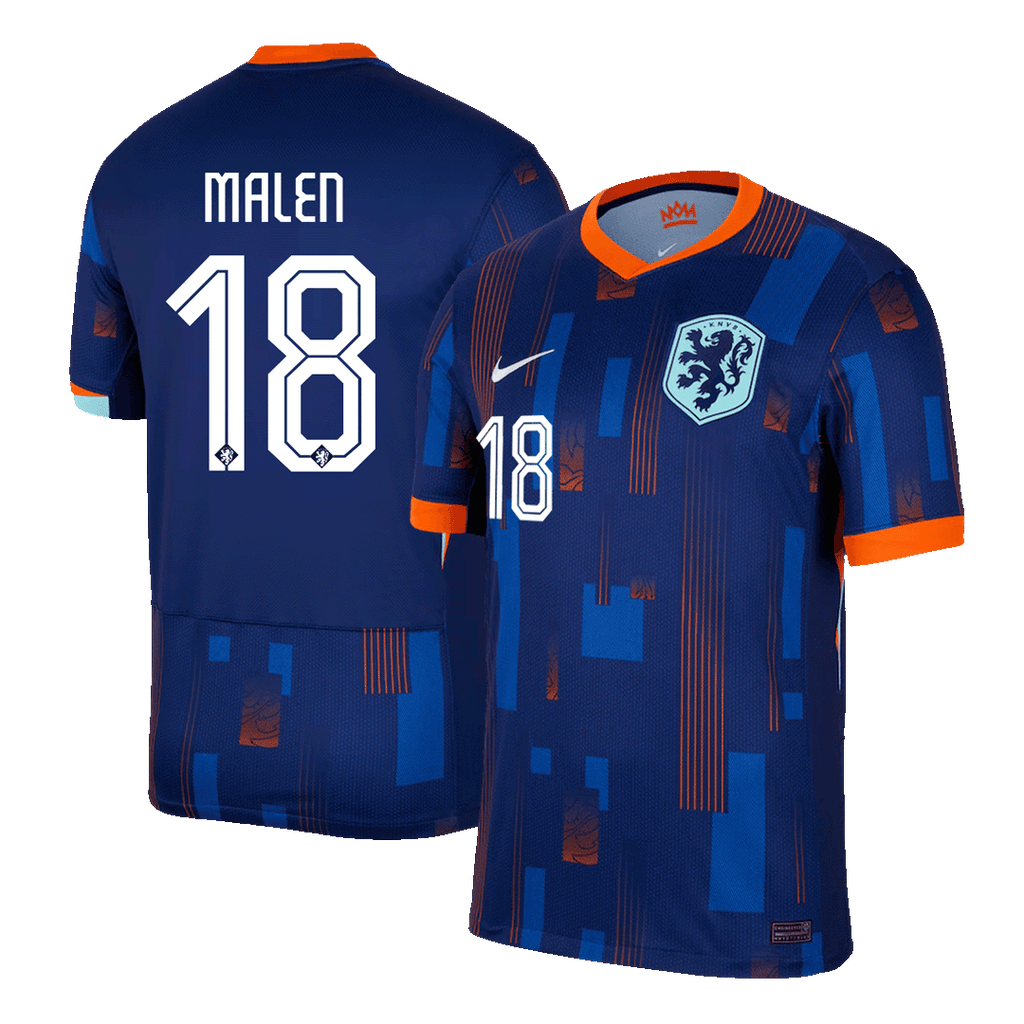 Maillot de football MALEN #18 Pays-Bas Extérieur Euro 2024