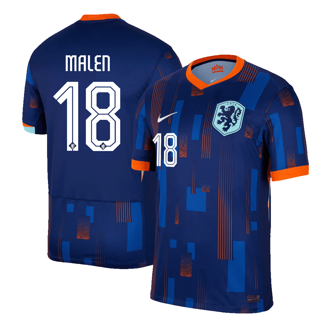 Maillot de football MALEN #18 Pays-Bas Extérieur Euro 2024