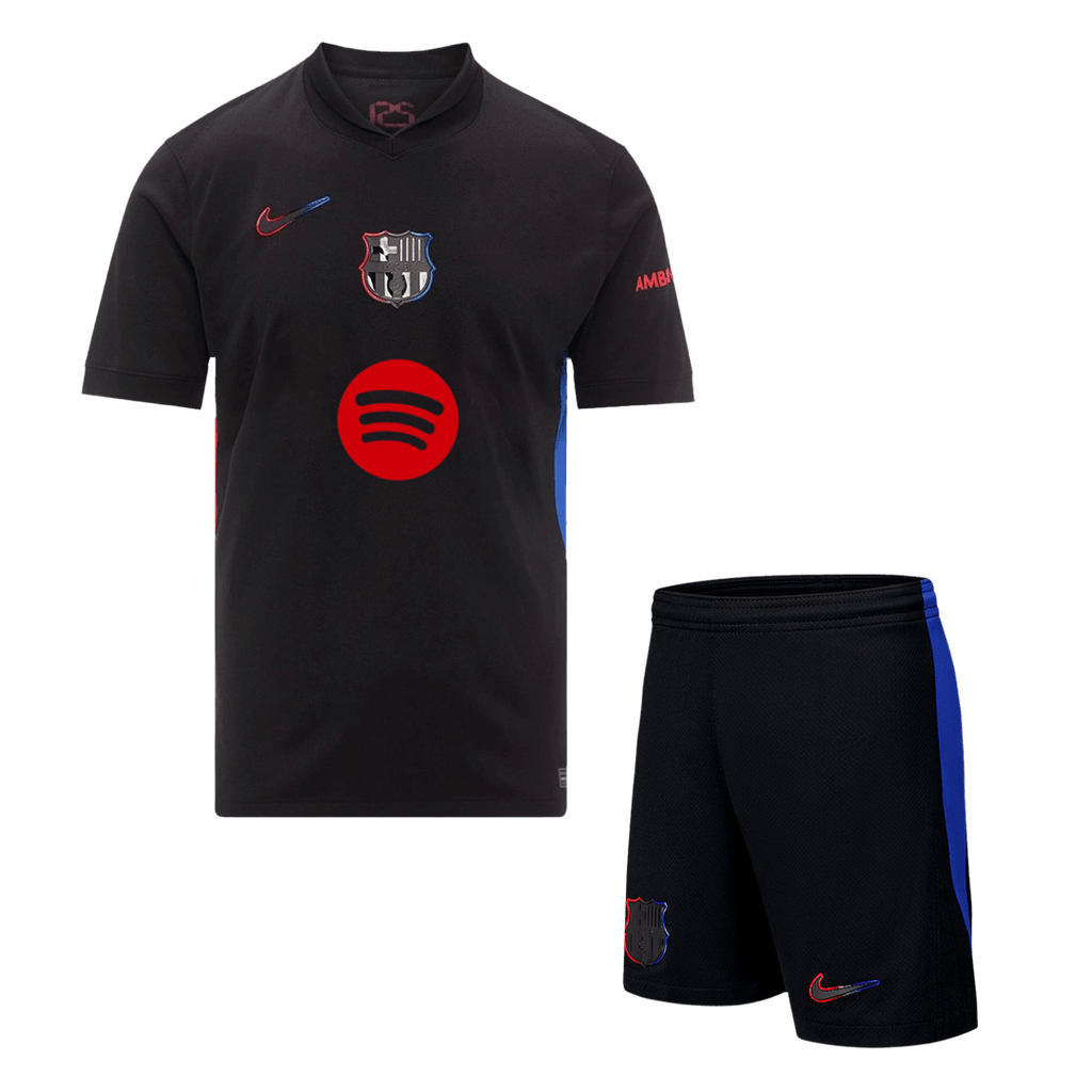 Soccer Kits Barcelona Away Soccer Jersey Kit(Jersey+Shorts) 2024/25  - Spotify Logo Without Text
