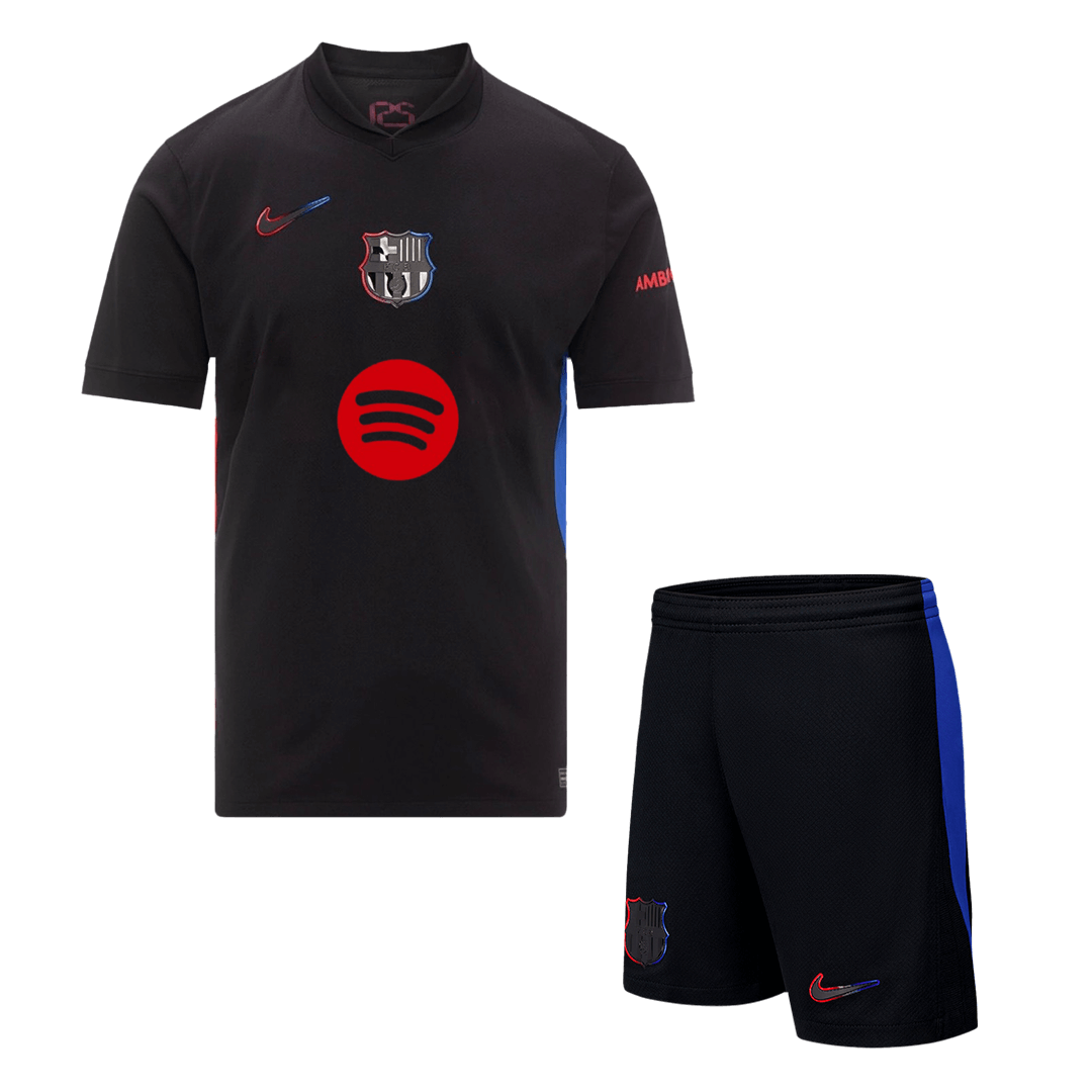 Soccer Kits Barcelona Away Soccer Jersey Kit(Jersey+Shorts) 2024/25  - Spotify Logo Without Text