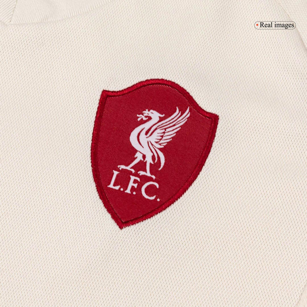 Camiseta de fútbol visitante del Liverpool para niños (camiseta y pantalones cortos) 25/26 blanco