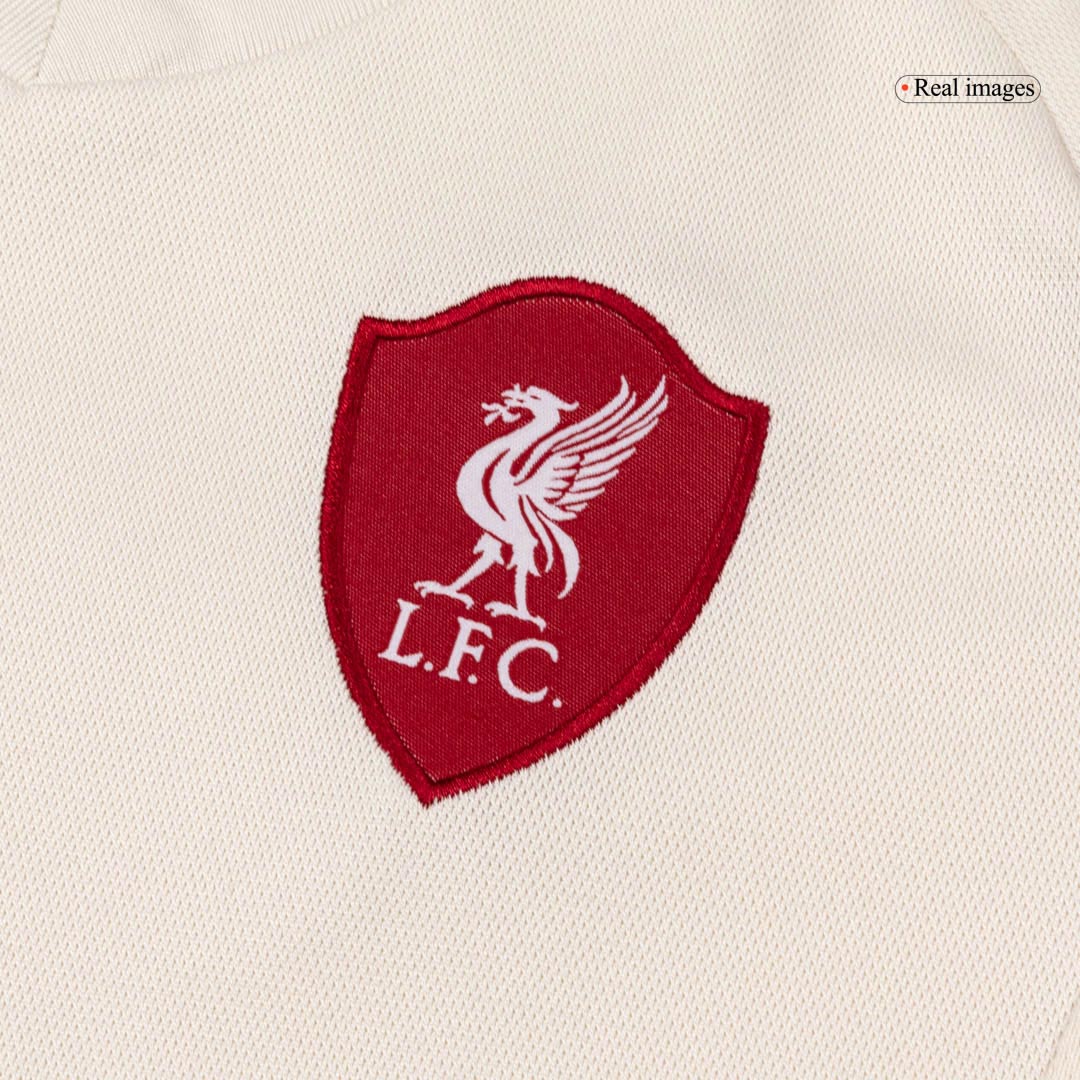 Camiseta de fútbol visitante del Liverpool para niños (camiseta y pantalones cortos) 25/26 blanco