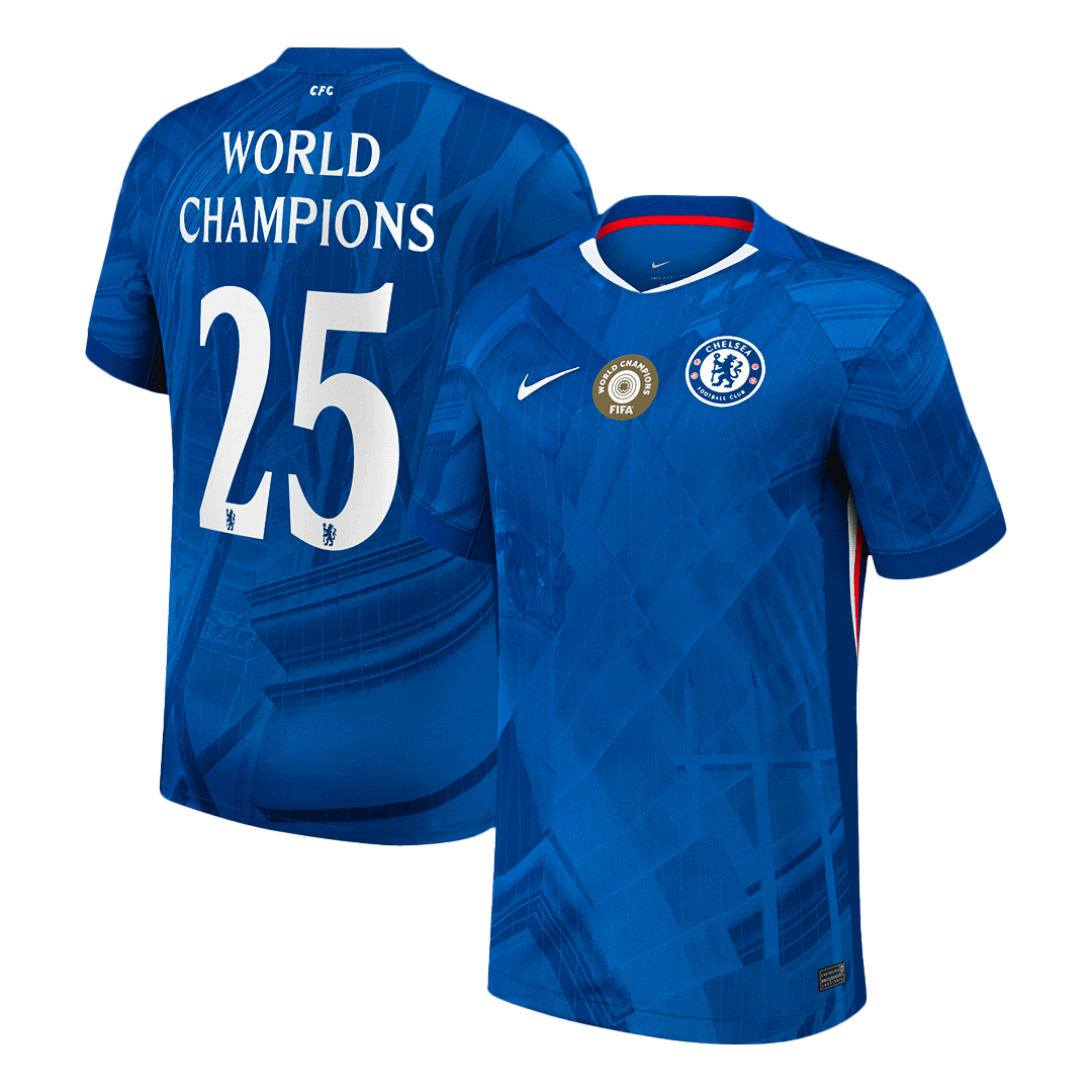 Soccer Kits WORLD CHAMPIONS #25 Chelsea Home Soccer Jersey 2025/26 Blue - with chest badge