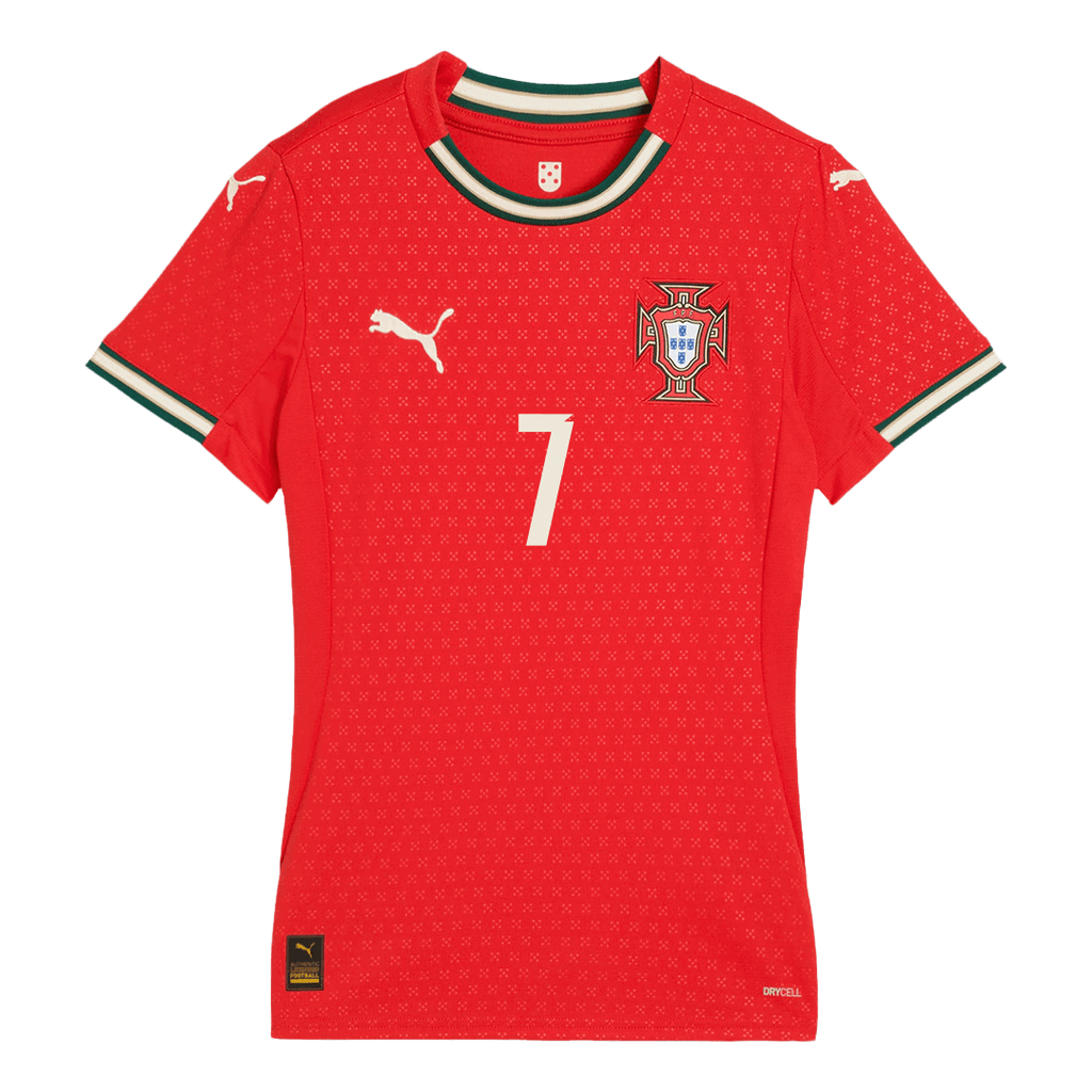 Kits de fútbol RONALDO #7 Camiseta de fútbol local de Portugal para mujer 2025 Rojo
