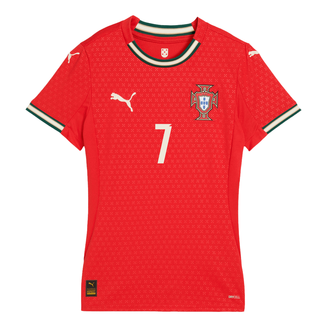 Kits de fútbol RONALDO #7 Camiseta de fútbol local de Portugal para mujer 2025 Rojo
