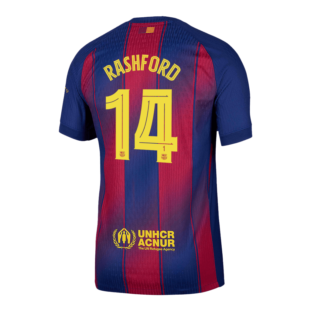 Soccer Kits Authentic RASHFORD #14 Barcelona Home Soccer Jersey 2025/26 Red&Blue - UCL
