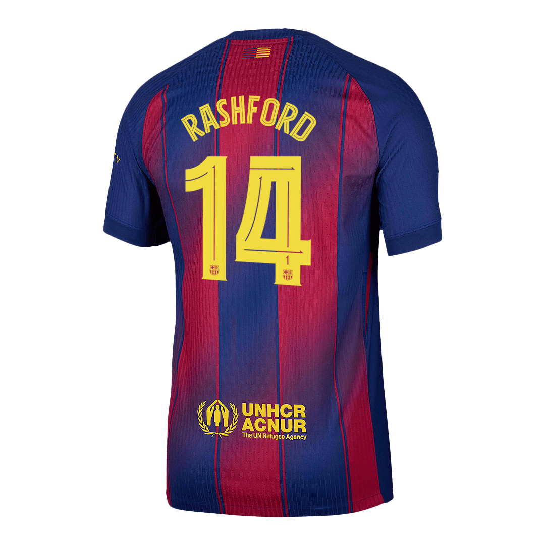 Soccer Kits Authentic RASHFORD #14 Barcelona Home Soccer Jersey 2025/26 Red&Blue - UCL