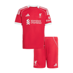 Kit de fútbol para niños: camiseta de fútbol local del Liverpool (camiseta y pantalones cortos), talla 25/26, color rojo