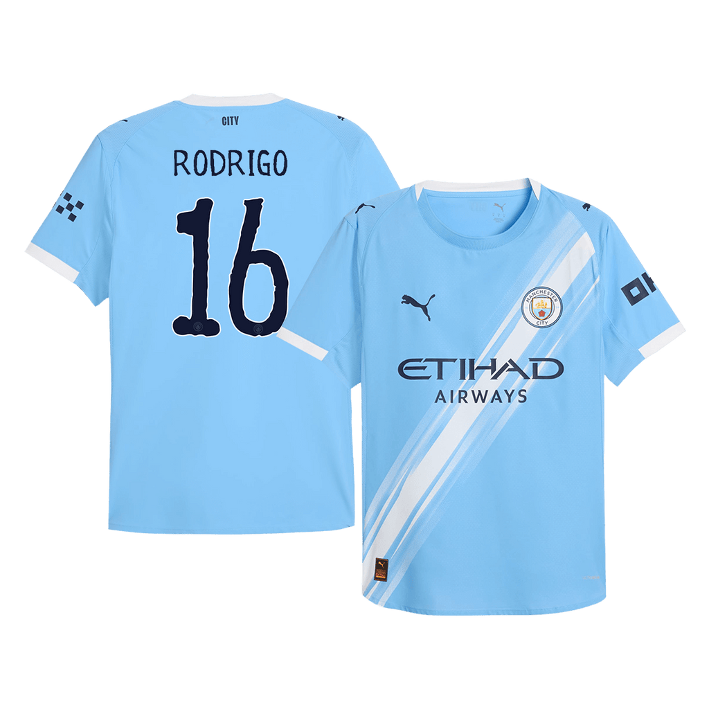 Soccer Kits Authentic RODRIGO #16 Manchester City Home Soccer Jersey 2025/26 Blue - Club World Cup