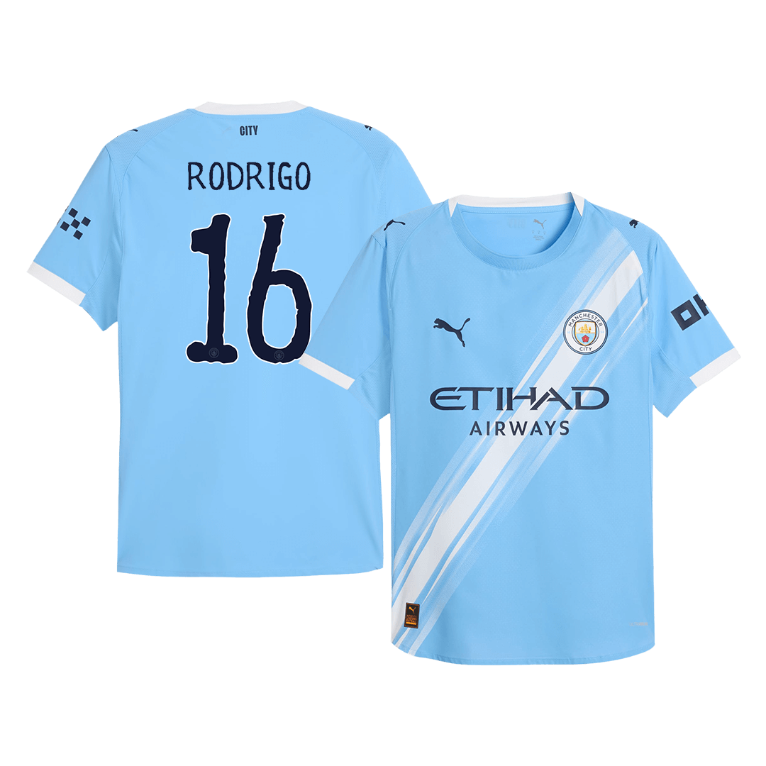 Soccer Kits Authentic RODRIGO #16 Manchester City Home Soccer Jersey 2025/26 Blue - Club World Cup
