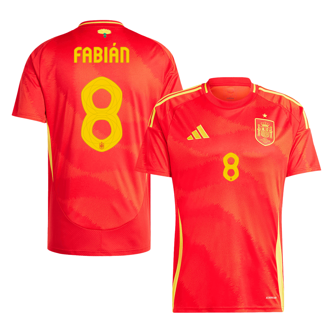 Maillot de football domicile Espagne FABIÁN #8 Euro 2024