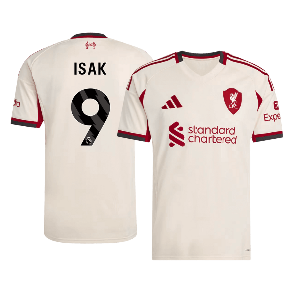 Maillot de football extérieur ISAK #9 Liverpool 25/26 Blanc