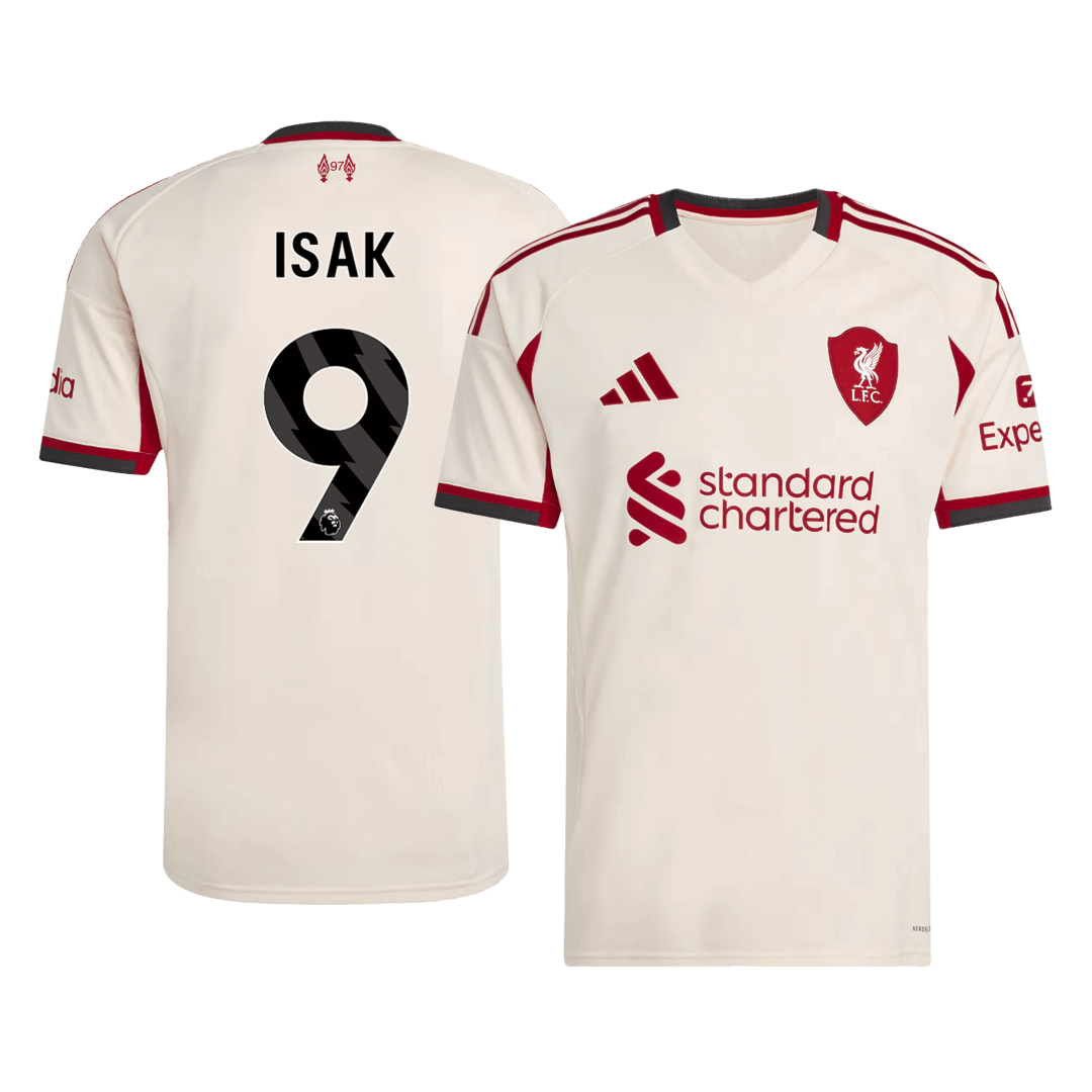 Maillot de football extérieur ISAK #9 Liverpool 25/26 Blanc