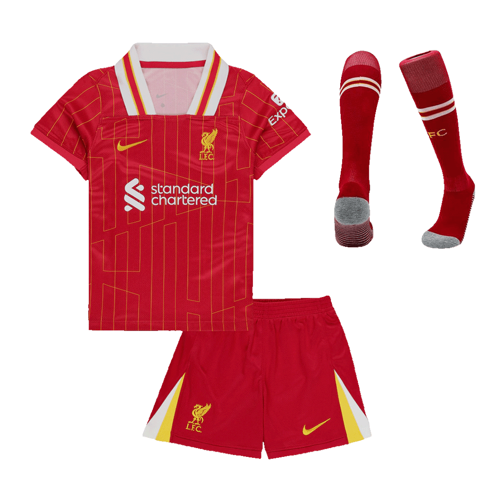 Maillots de football Liverpool Domicile Enfant Pas Cher 2024/25 (Maillot + Short + Chaussettes)