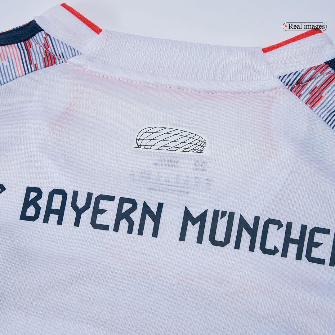 Maillot de football extérieur Bayern Munich 2025/26 pour enfant (maillot, short, chaussettes) Blanc