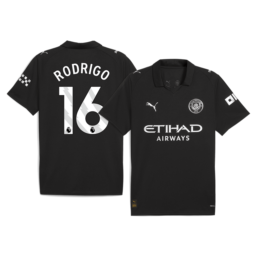 Camiseta de visitante del Manchester City RODRIGO #16 2025/26, color negro
