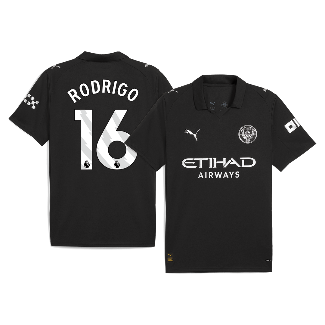 Camiseta de visitante del Manchester City RODRIGO #16 2025/26, color negro