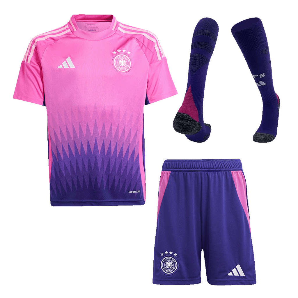 Kit de fútbol para niños: Camiseta de visitante de Alemania (camiseta, pantalones cortos y calcetines) para la Eurocopa 2024