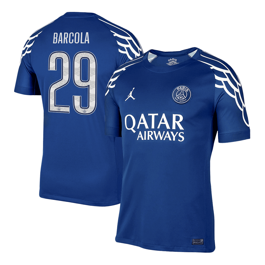 Soccer Kits BARCOLA #29 PSG Fourth Away Soccer Jersey 2024/25 Navy - UCL