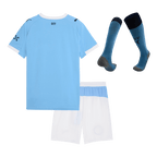 Kit de fútbol para niños: camiseta local del Manchester City (camiseta, pantalones cortos y calcetines) 2025/26, azul