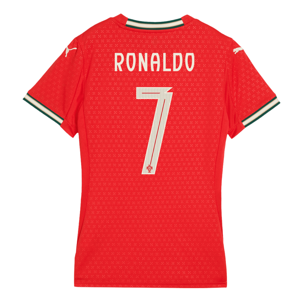 Kits de fútbol RONALDO #7 Camiseta de fútbol local de Portugal para mujer 2025 Rojo