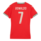 Kits de fútbol RONALDO #7 Camiseta de fútbol local de Portugal para mujer 2025 Rojo