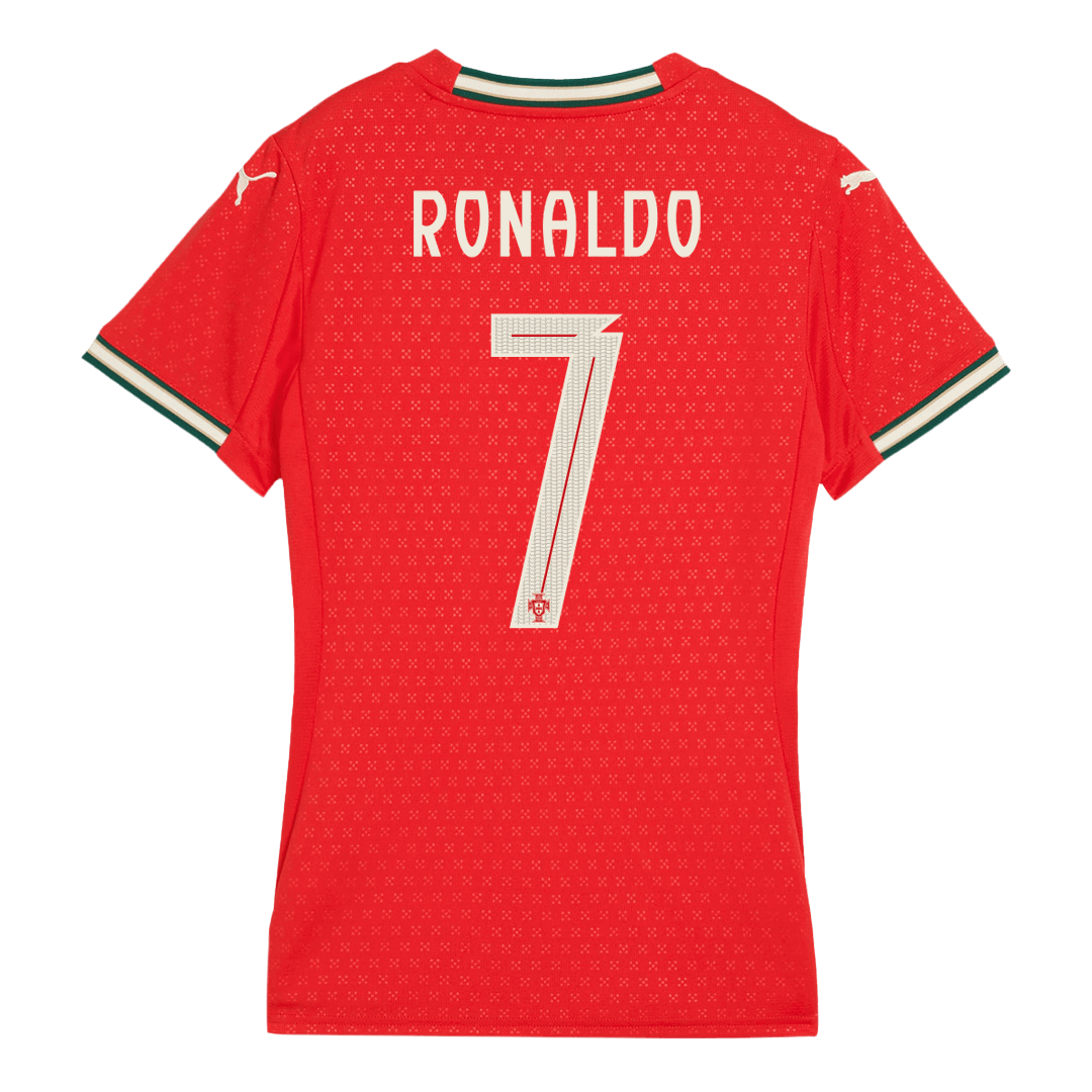 Kits de fútbol RONALDO #7 Camiseta de fútbol local de Portugal para mujer 2025 Rojo