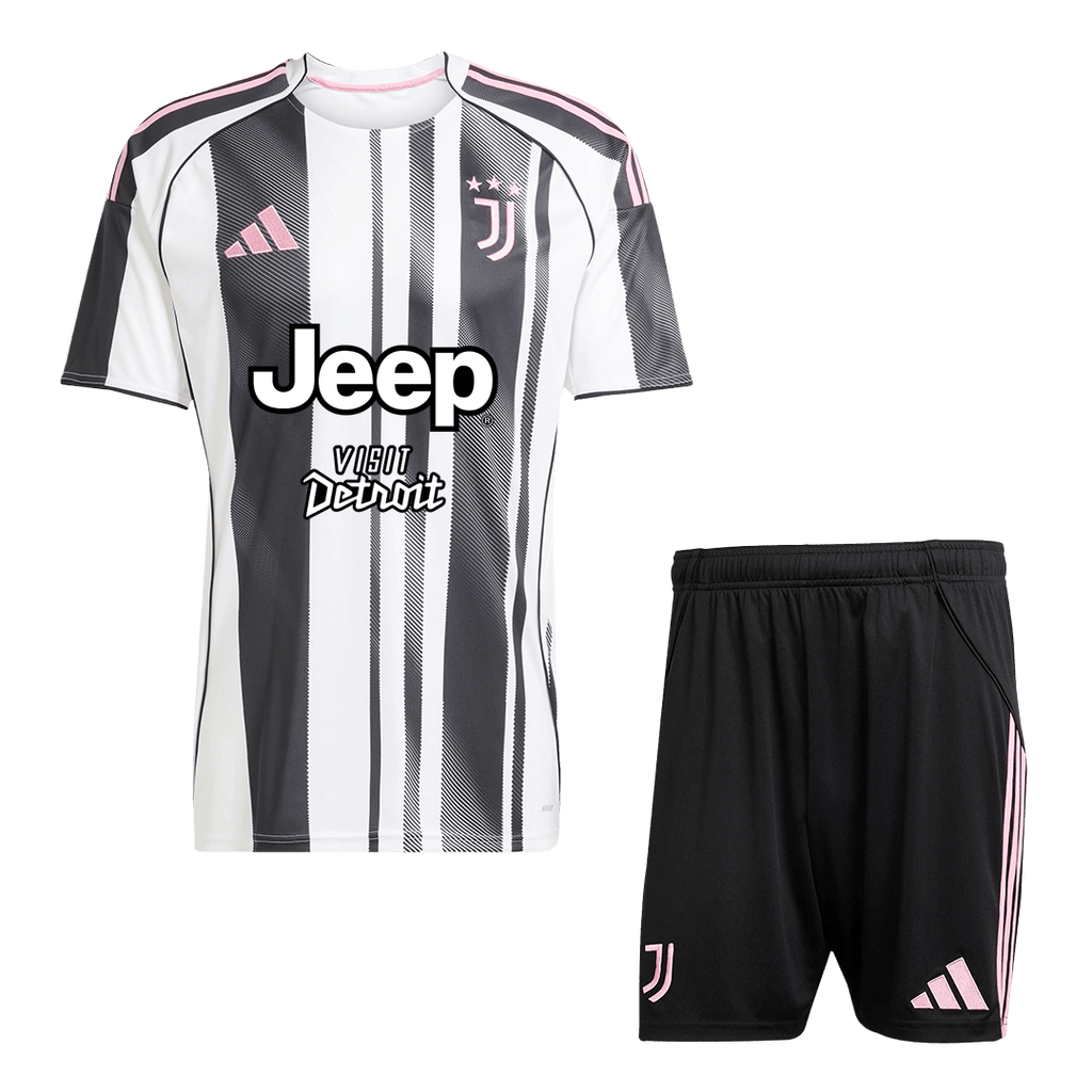 Maillot de football domicile Juventus 2025/26 (maillot + short) noir et blanc