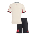 Camiseta de fútbol visitante del Liverpool para niños (camiseta y pantalones cortos) 25/26 blanco