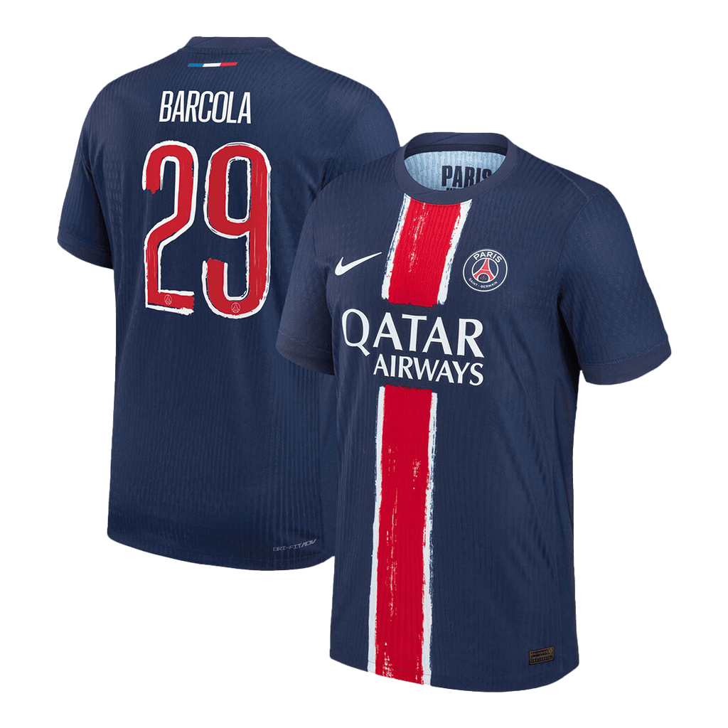 Soccer Kits Authentic BARCOLA #29 PSG Home Soccer Jersey 2024/25 Navy - UCL
