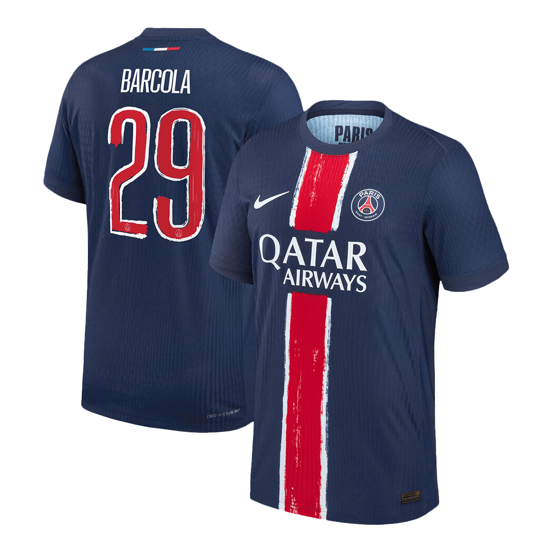 Soccer Kits Authentic BARCOLA #29 PSG Home Soccer Jersey 2024/25 Navy - UCL