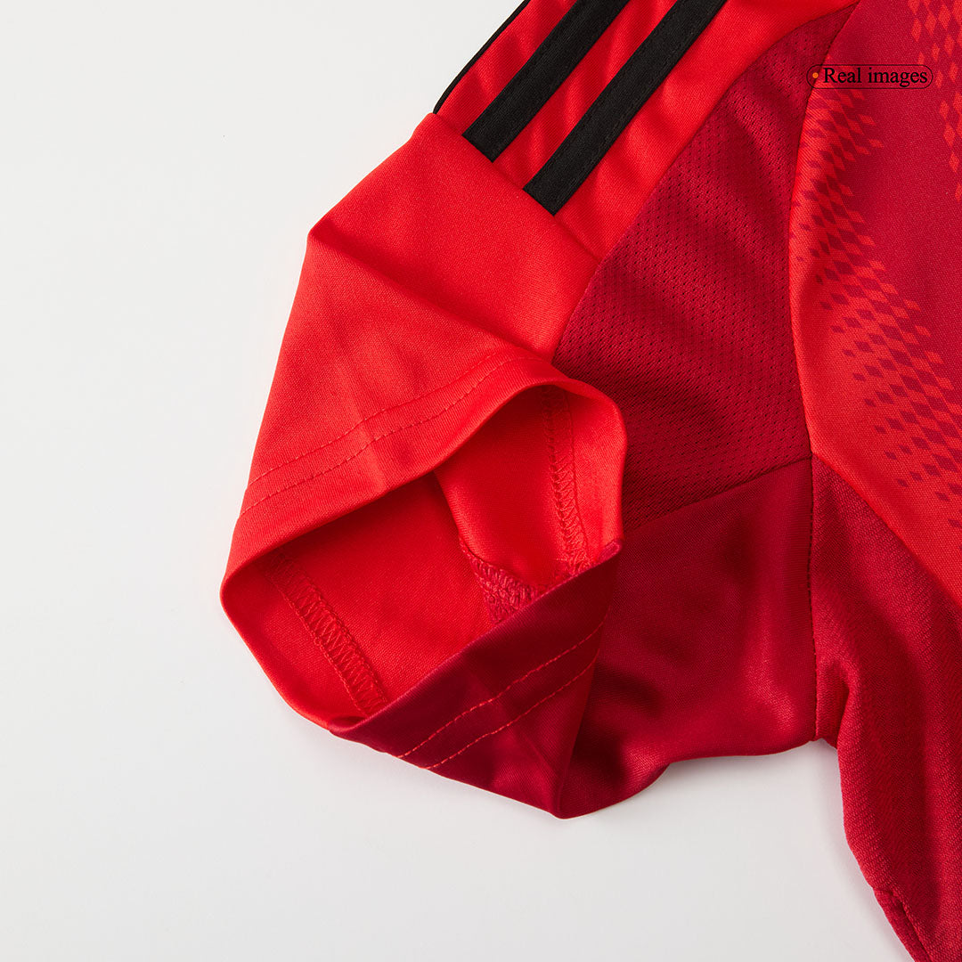 Maillot de football domicile Bayern Munich 2024/25 pour enfant (maillot, short, chaussettes) Rouge