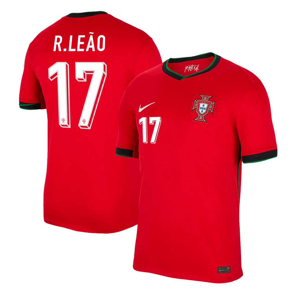 Kits de Futbol R.LEÃO #17 Portugal Camiseta de Futbol Local Eurocopa 2024