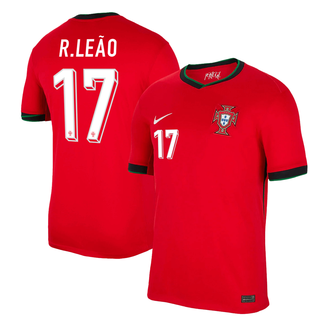 Kits de Futbol R.LEÃO #17 Portugal Camiseta de Futbol Local Eurocopa 2024