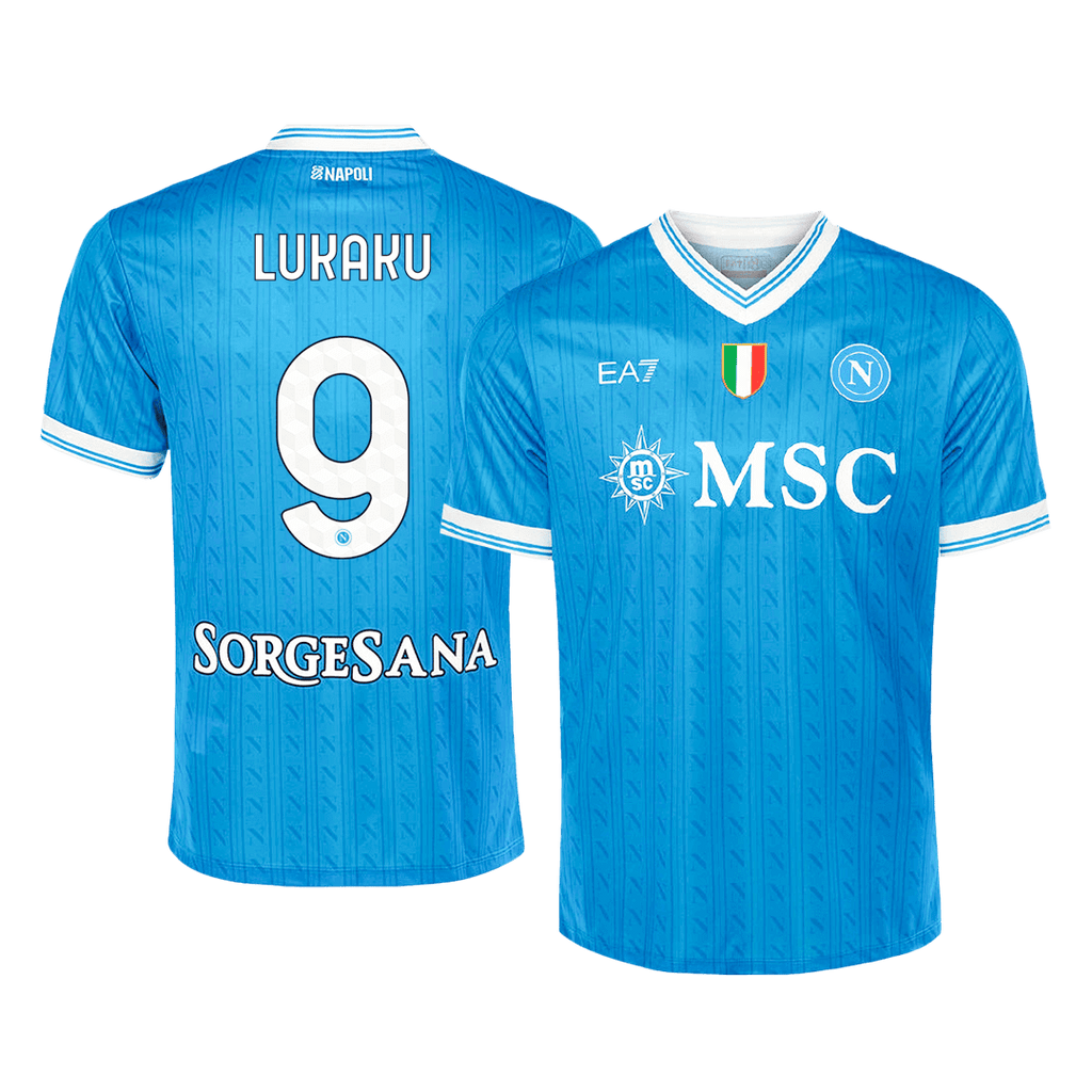 Maillot de football domicile LUKAKU #9 Napoli 2025/26 Bleu