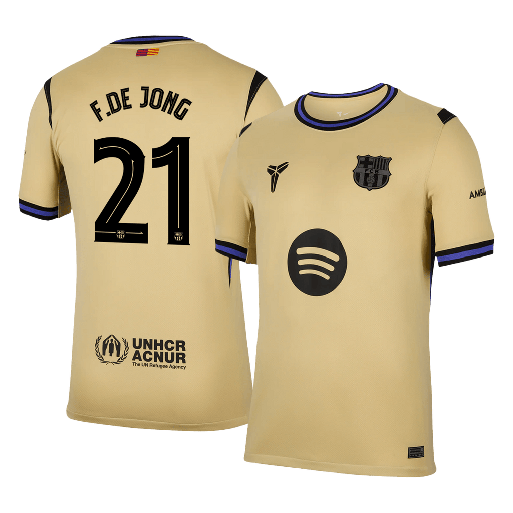 Maillot de football F.DE JONG #21 Barcelone Extérieur 2025/26 Jaune - UCL