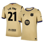 Maillot de football F.DE JONG #21 Barcelone Extérieur 2025/26 Jaune - UCL