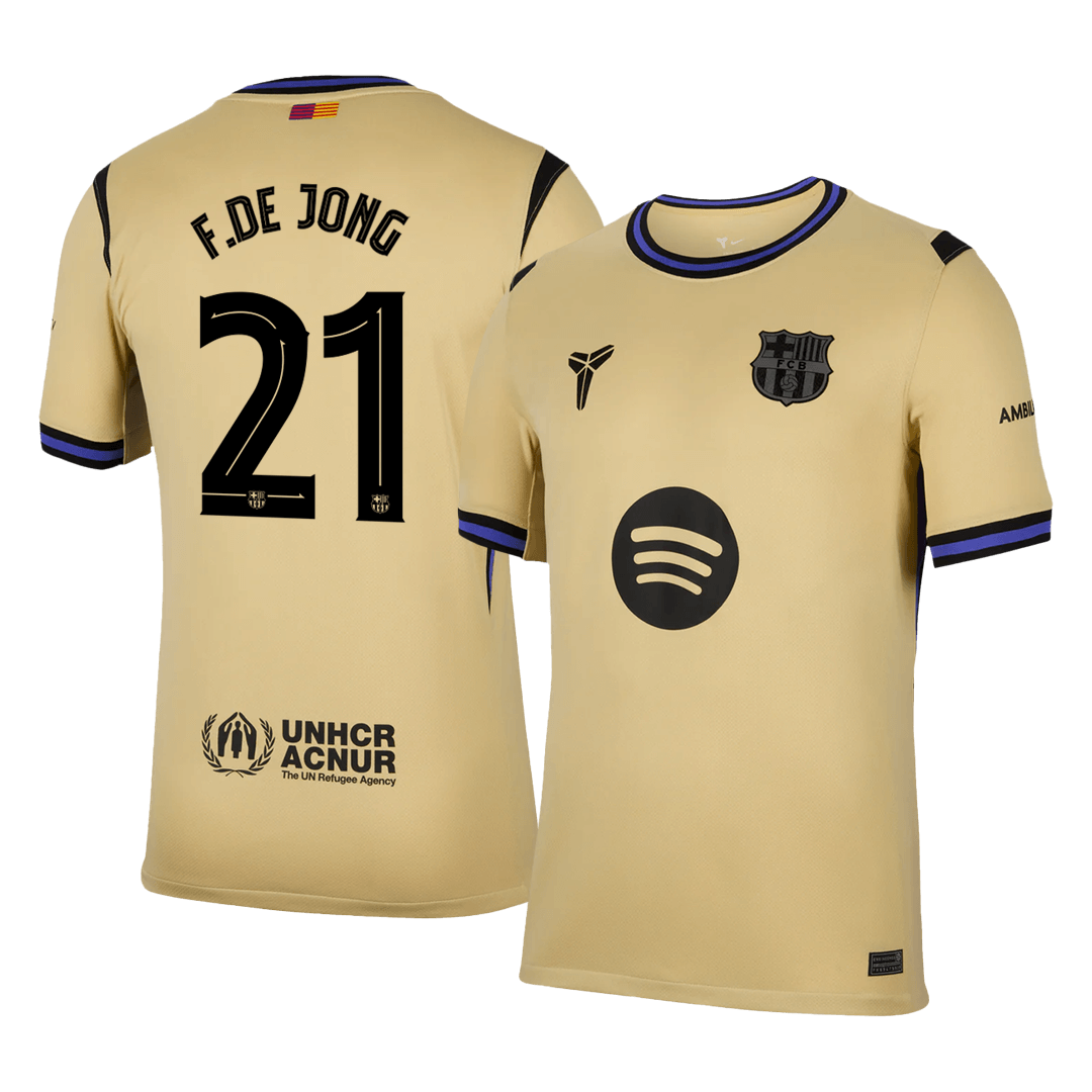 Maillot de football F.DE JONG #21 Barcelone Extérieur 2025/26 Jaune - UCL