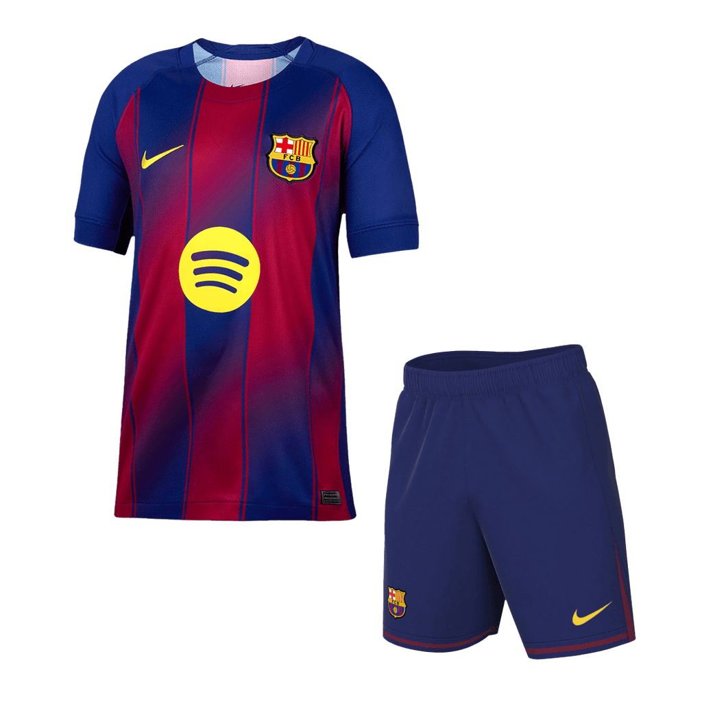 Soccer Kits Barcelona Home Soccer Jersey Kit(Jersey+Shorts) 2025/26 Red&Blue