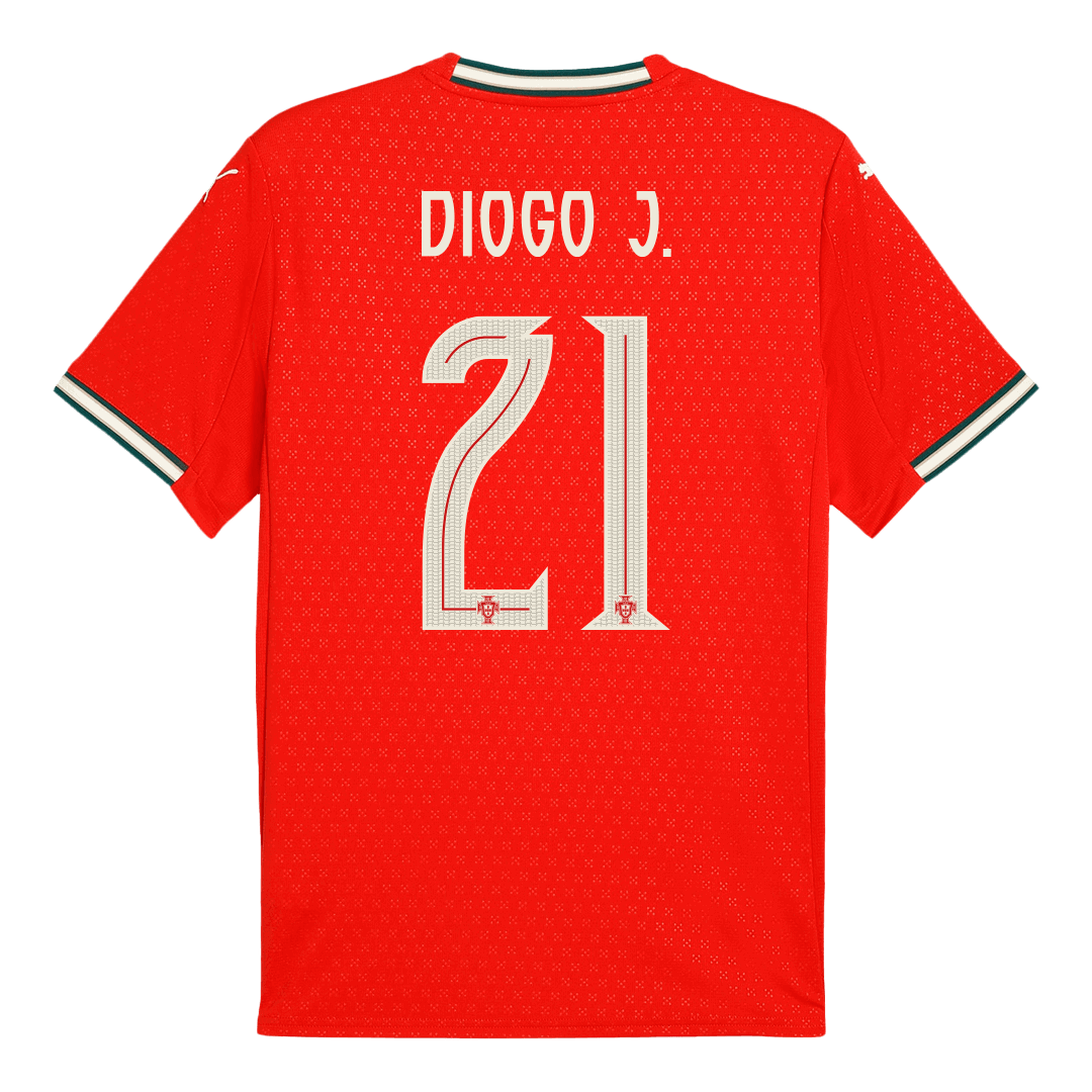 Maillot de football Domicile Portugal DIOGO J. #21 2025 Rouge