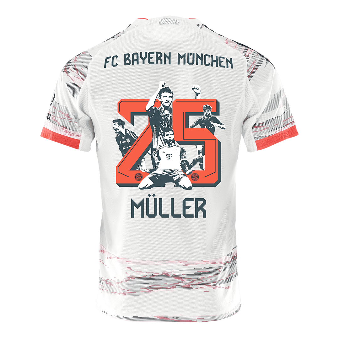 Soccer Kits Authentic MÜLLER Special #25 Bayern Munich Away Soccer Jersey 2025/26 White
