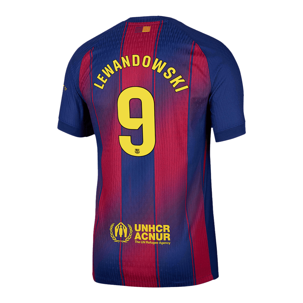 Soccer Kits Authentic LEWANDOWSKI #9 Barcelona Home Soccer Jersey 2025/26 Red&Blue