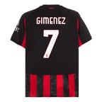 Maillot de football domicile AC Milan GIMENEZ #7 2025/26 Rouge et noir