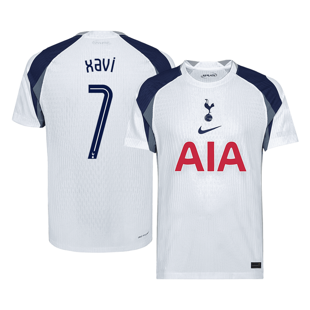 Soccer Kits XAVI #7 Authentic Tottenham Hotspur Home Soccer Jersey 2025/26 White - UCL