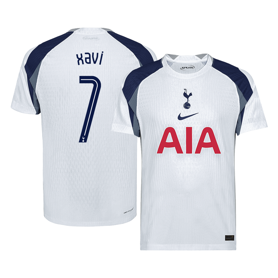 Soccer Kits XAVI #7 Authentic Tottenham Hotspur Home Soccer Jersey 2025/26 White - UCL
